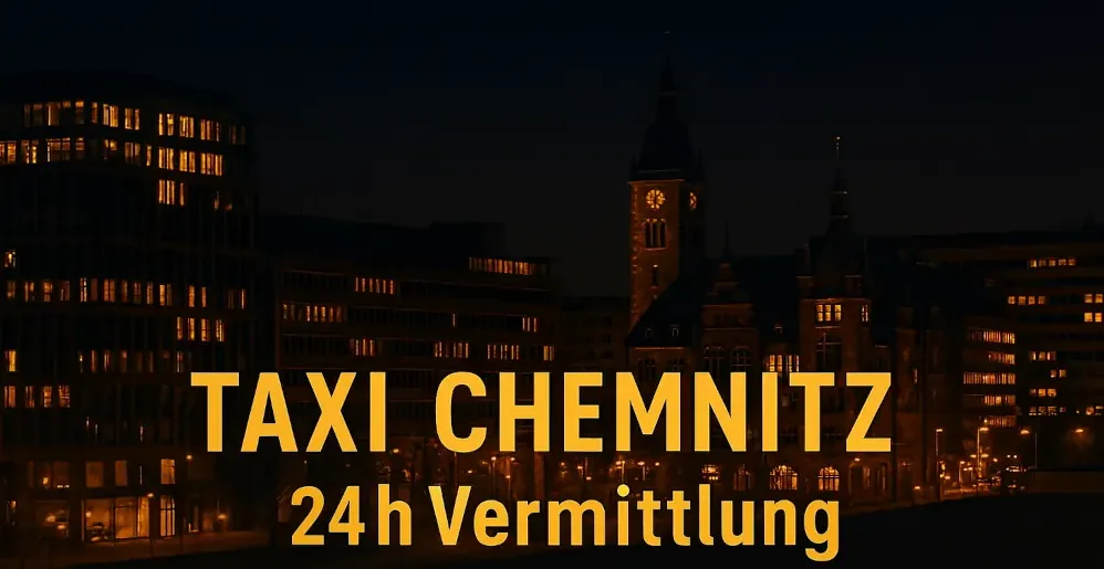 Taxi-Zentrale Chemnitz bei Nacht